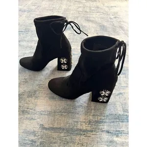 a new day Black Rhinestone Maria Ankle Boots Size 9 thumbnail 4