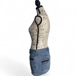 Y2K Abercrombie & Fitch Low Rise Denim Mini Skirt Zip Pockets 2000s Skirt Size 0 thumbnail 3