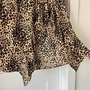 Leopard print midi skirt with ruffle slit thumbnail 5