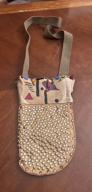 Ladies STUDDED HAND TOOLED Crossbody Bag Southwest Western thumbnail 1