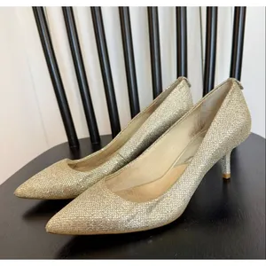 Michael Kors Alina flex kitten heel pump silver gold metallic heel size 7 thumbnail 3