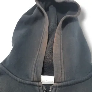 Nike Sweatshirt Size Large Full Zip Up Hooded Sweatshirt Embroidered Logo Faded Fading Black thumbnail 5