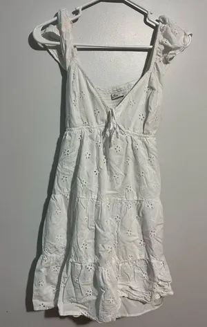 White Hollister Dress Mini Eyelet thumbnail 1
