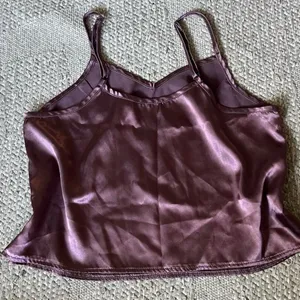 Elegant Satin Pajama Set in Rich Mauve thumbnail 3