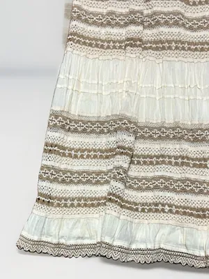 Chico’s Maxi Skirt Size Large Cream Crochet Gauze Trim Boho Festival Coastal thumbnail 3