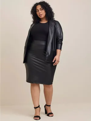Torrid M-L Size 10 Black Faux Leather High Waist Pencil Skirt NWT 00 NEW thumbnail 4
