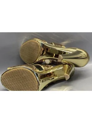 Size 8 Women’s Michael Kors Women's Gold Sequins Berkley Strap Heels IOB thumbnail 13