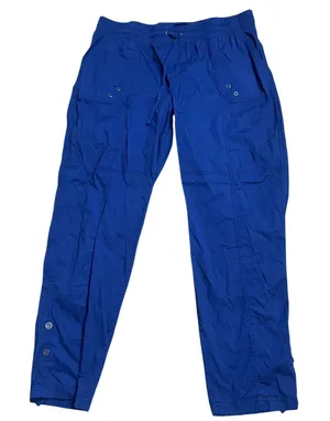 Palm Rio Womens Cargo Pants Navy Blue Drawstring Elastic Waist Utility L Nylon‎ thumbnail 1