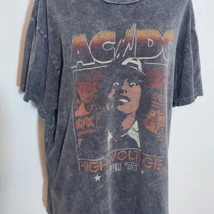 AC/DC Gray Distressed T-Shirt Size Small/Medium Unisex ACDC Tee thumbnail 3
