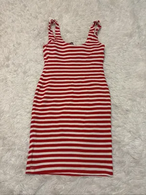 Zara red and white striped dress size xs thumbnail 2