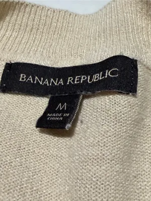 Banana Republic Women Beige Linen Rayon Knit‎ Short Sleeve Crew Neck Sweater M thumbnail 3