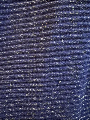 Royal blue metallic Ribbed Pocket pullover oversized knit Sweater size small thumbnail 3