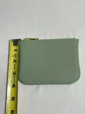 Chelmon Sage Green Faux Leather Zip Coin Purse Pouch Wallet Minimalist Gold Zip thumbnail 4