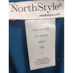 NorthStyle Teal Blue Ruched Sleeve‎ Tunic Dress Size L thumbnail 5