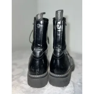 BENCH Women’s Lace Up Black Moto Combat Boots 10 thumbnail 3