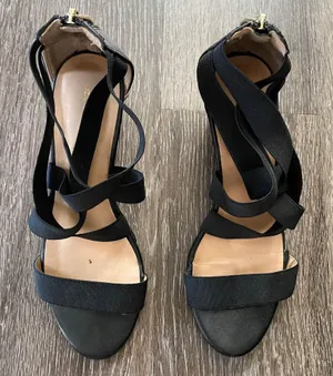 Liz Claiborne Black Elastic Strap Wedges Women's Size 7.5 thumbnail 1