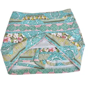 Versona Floral Geometric Pull On Stretchy Multicolor Skort Preppy Size 12 thumbnail 4