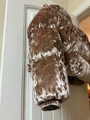 Fabletics Velour Velvet Cropped Puffer  thumbnail 4