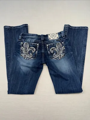 Miss Me Dark Blue Faded Flare Jeans thumbnail 2