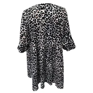 Asos Design Leopard Print Tiered‎ Babydoll Mini Dress Size 12 Ruffle Sleeve thumbnail 5