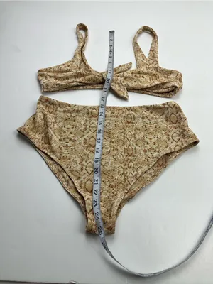 Show‎ Me Your Mumu High-Waisted Reptile Snake Print Bikini Set Womens XL Swim thumbnail 7