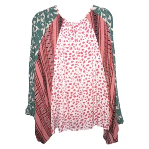 GiGo Plus XL Oversized Mixed Print‎ Boho Tunic Top Kimono Dolman Sleeve thumbnail 2