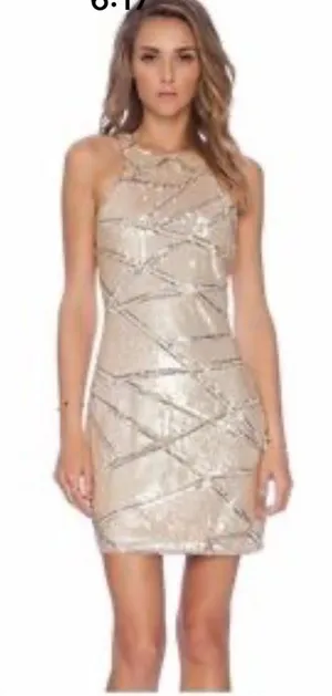 Parker Revolve gold‎ sequin bodycon mini dress party holiday new year XS wedding thumbnail 1
