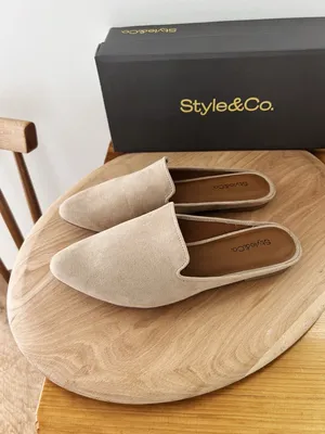 Style & Co. Taupe Pointed-Toe Slip-On Mules thumbnail 3