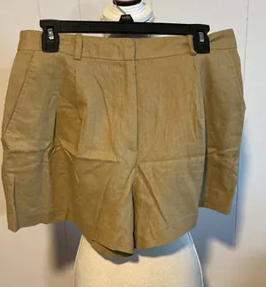 Zara High-Waist Tailored Shorts in Tan thumbnail 1