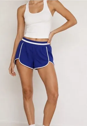 FP Movement Track Shorts Sz M Stretchy Athleisure Blue Gym thumbnail 1