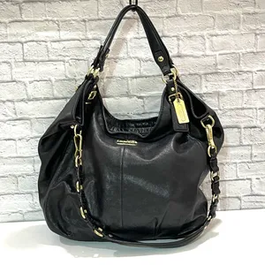 Coach 15958 Madison Black Leather Large Convertible Shoulder Bag. thumbnail 1