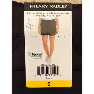 Hilary Radley Black Tencel Lyocell Pull On Shorts Mid Rise Womens Small thumbnail 6