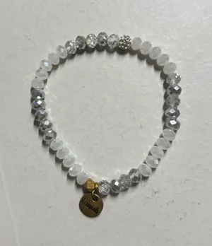 Erimish white/silver beaded Braceket thumbnail 2