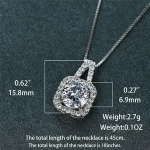 Necklace pendant chain 16” silver new Diamond Cz bling thumbnail 9