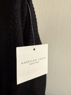 American Eagle Outfitters AE Black Long-Sleeve Waffle Plush Tee Shirt - size XL thumbnail 8