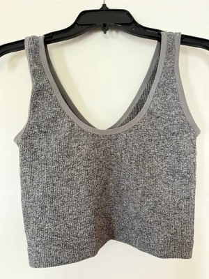 Colsie Gray Ribbed Tank Top Size M thumbnail 2