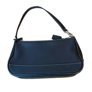 Coach Vintage Y2K Black Leather Hamptons Saddle Bag thumbnail 3