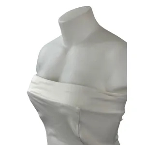 RNWY Women's White Strapless Tube Bandeau Fitted Bustier Mini Bodycon Dress Sz L thumbnail 2