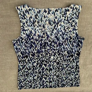 White House Black Market Blue Size S Geometric Tank Top Sleeveless Shirt WHBM thumbnail 10