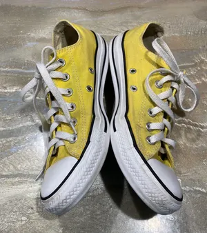 All Star Low Tops Lace Up Yellow Sneakers Women’s 8 (Please Read Description) thumbnail 1