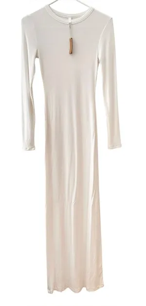 Skims Soft Lounge Crew Ribbed Maxi Dress Size L Marble New thumbnail 1