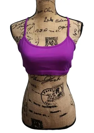 Fabletics Womens Size‎ XXS Sports Bra Cross Strap Purple thumbnail 1