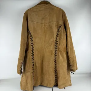 Vintage Wilsons Leather Maxima Brown Suede Trench Coat with Braided Accents thumbnail 12