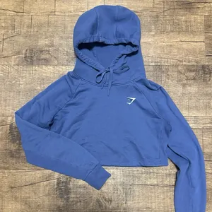 Gymshark Training Cropped Hoodie Royal Coastal Blue Small thumbnail 2