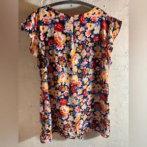 Alex and Lili Floral Flutter Sleeve Women's Top Summer business casual cottage thumbnail 4
