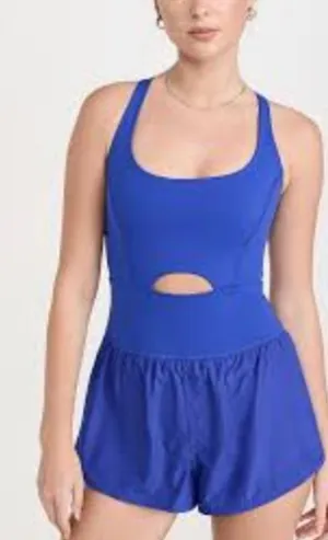Free People Movement Blue Violet Cutout Active Romper Size S thumbnail 1