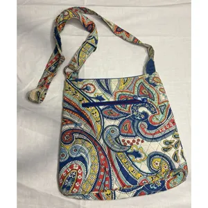 Vera Bradley Crossbody Bag Paisley Floral Quilted‎ Cotton Purse Adjustable Strap thumbnail 6