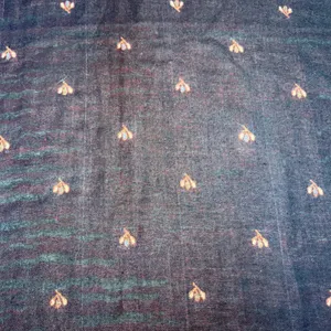 Vintage Cashmere Silk Scarf shawl‎ bohemian indie paisley wrap festival brown thumbnail 9