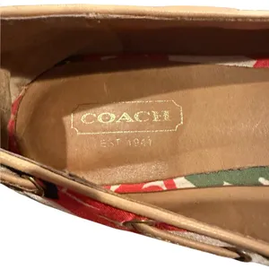 Coach Malika Floral Tassel Satin Loafer Red, Green, Cream Black Shoes 8.5 thumbnail 9