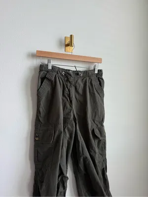 Avec Les Filles Olive Green Drawcord Cargo Pants Women's Small 100% Cotton thumbnail 4